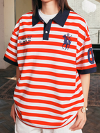 Harsh and Cruel Nautical Stripe Embroidered Polo