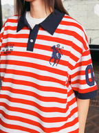 Harsh and Cruel Nautical Stripe Embroidered Polo