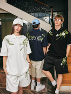 Harsh and Cruel Botanical Embroidered Polo
