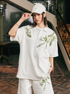 Harsh and Cruel Botanical Embroidered Polo