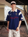 Harsh and Cruel Colorblock Number Embroidered Polo