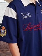 Harsh and Cruel Colorblock Number Embroidered Polo