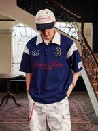 Harsh and Cruel Colorblock Number Embroidered Polo