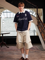 Harsh and Cruel Waffle Knit Embroidered Layered Polo