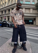 STEEPC Aged Desert Camo Pearl Embellished Print Tee