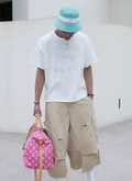 STEEPC Contrast Old Print Boxy Knit Tee