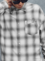 1807 Plaid Distressed Long Sleeve Shirt