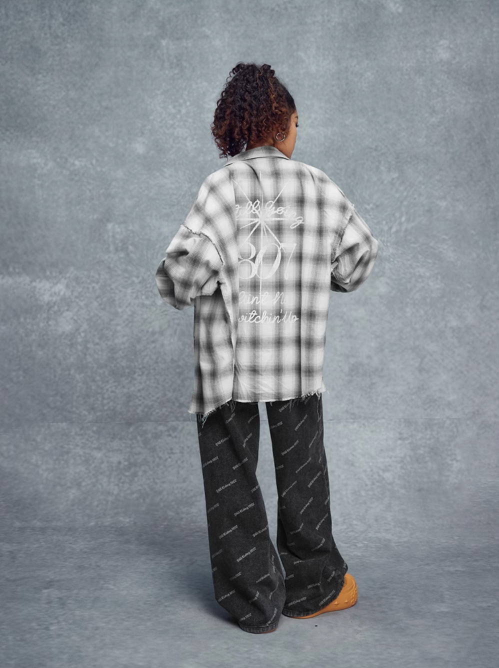 1807 Plaid Distressed Long Sleeve Shirt