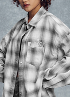 1807 Plaid Distressed Long Sleeve Shirt