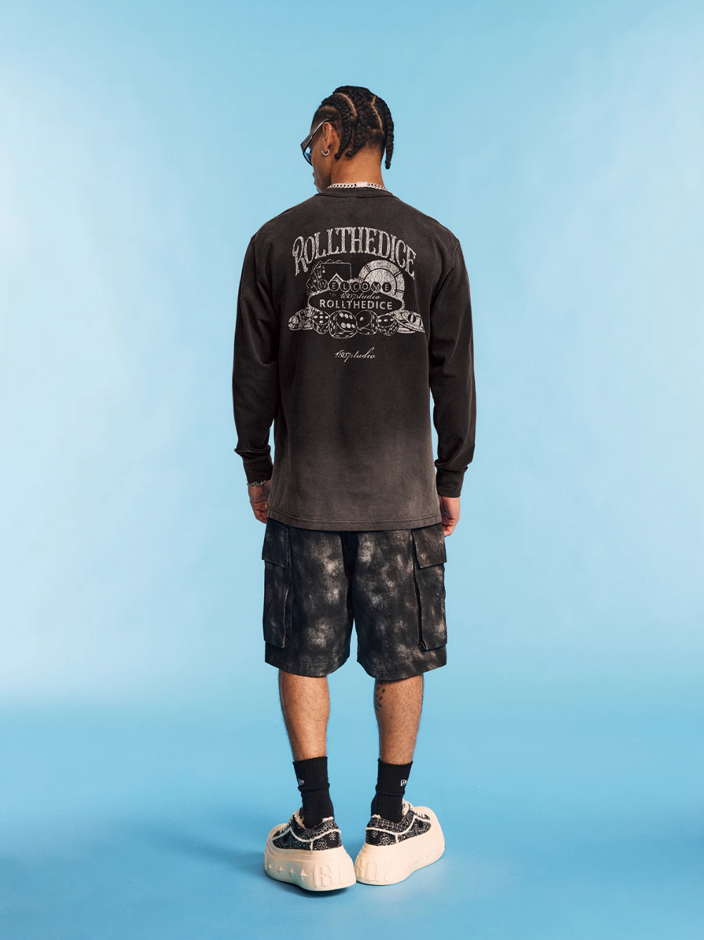 1807 Dice Old Print Aged Long Sleeve Tee
