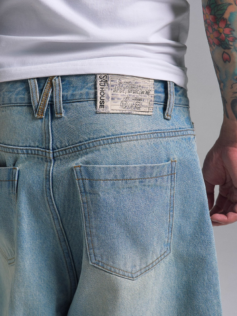 S45 Vintage Washed Denim Shorts
