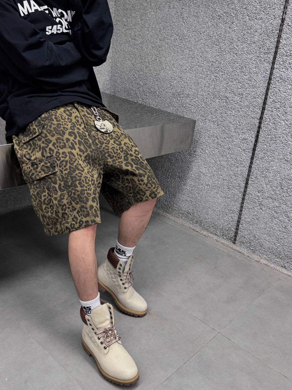 S45 Leopard Cargo Shorts