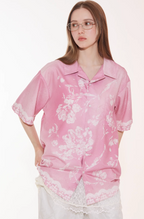 EMPTY REFERENCE Tie Dye Gradient Flower Short Sleeve Shirt