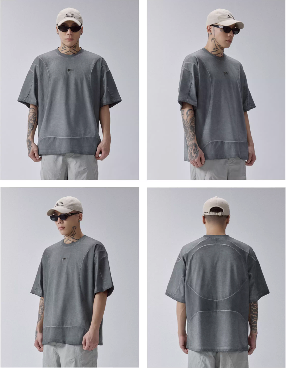 F2CE Deconstructed Stitching Mud Dyed Metal Logo Tee