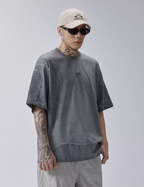 F2CE Deconstructed Stitching Mud Dyed Metal Logo Tee