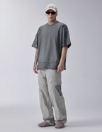 F2CE Deconstructed Stitching Mud Dyed Metal Logo Tee
