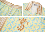 Small Town Kid 3D Digital Print Satin Cuban Shirt Set