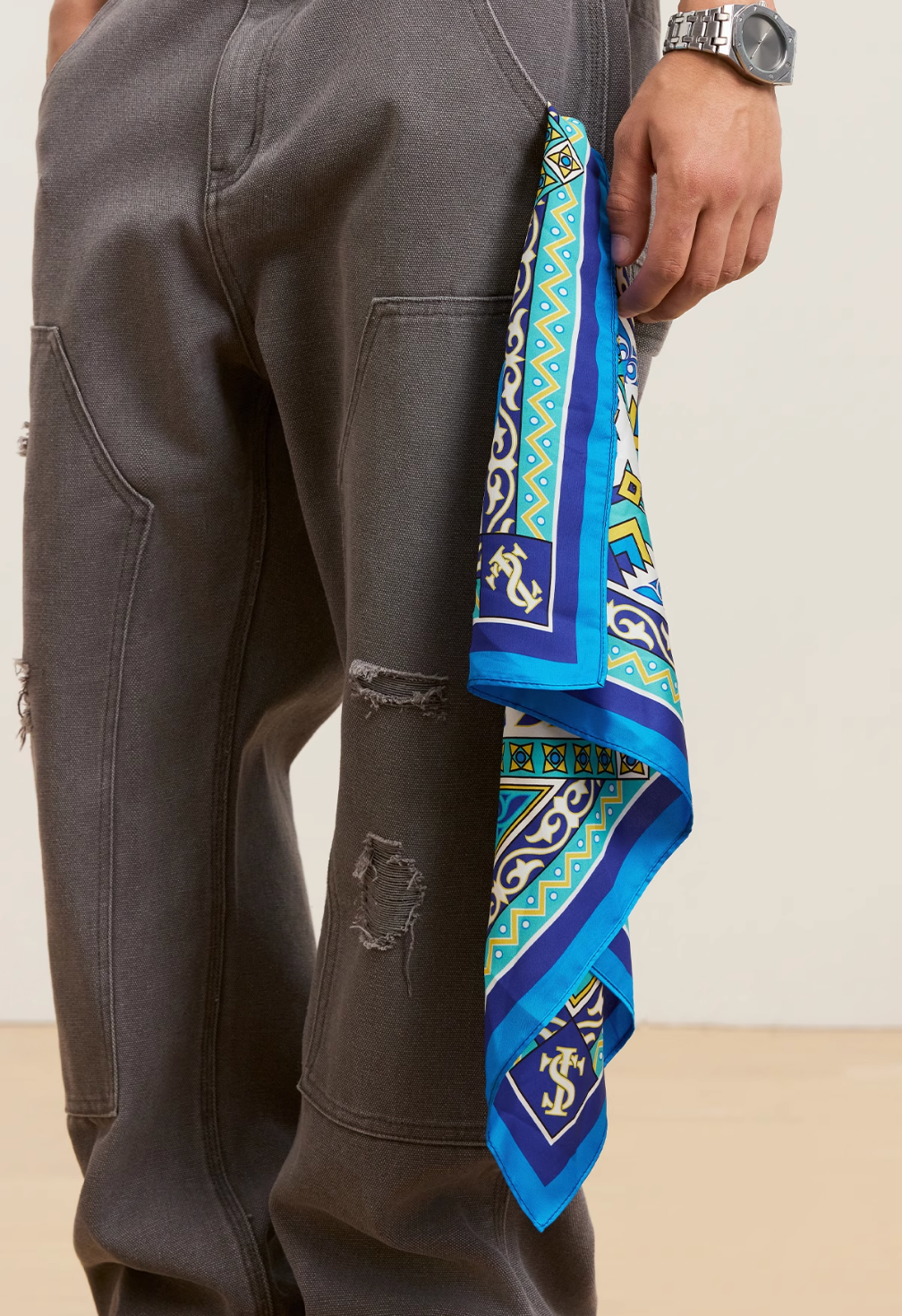 Small Town Kid Geometric Pattern Square Scarf