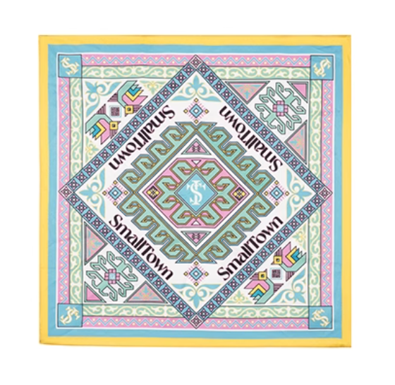 Small Town Kid Geometric Pattern Square Scarf