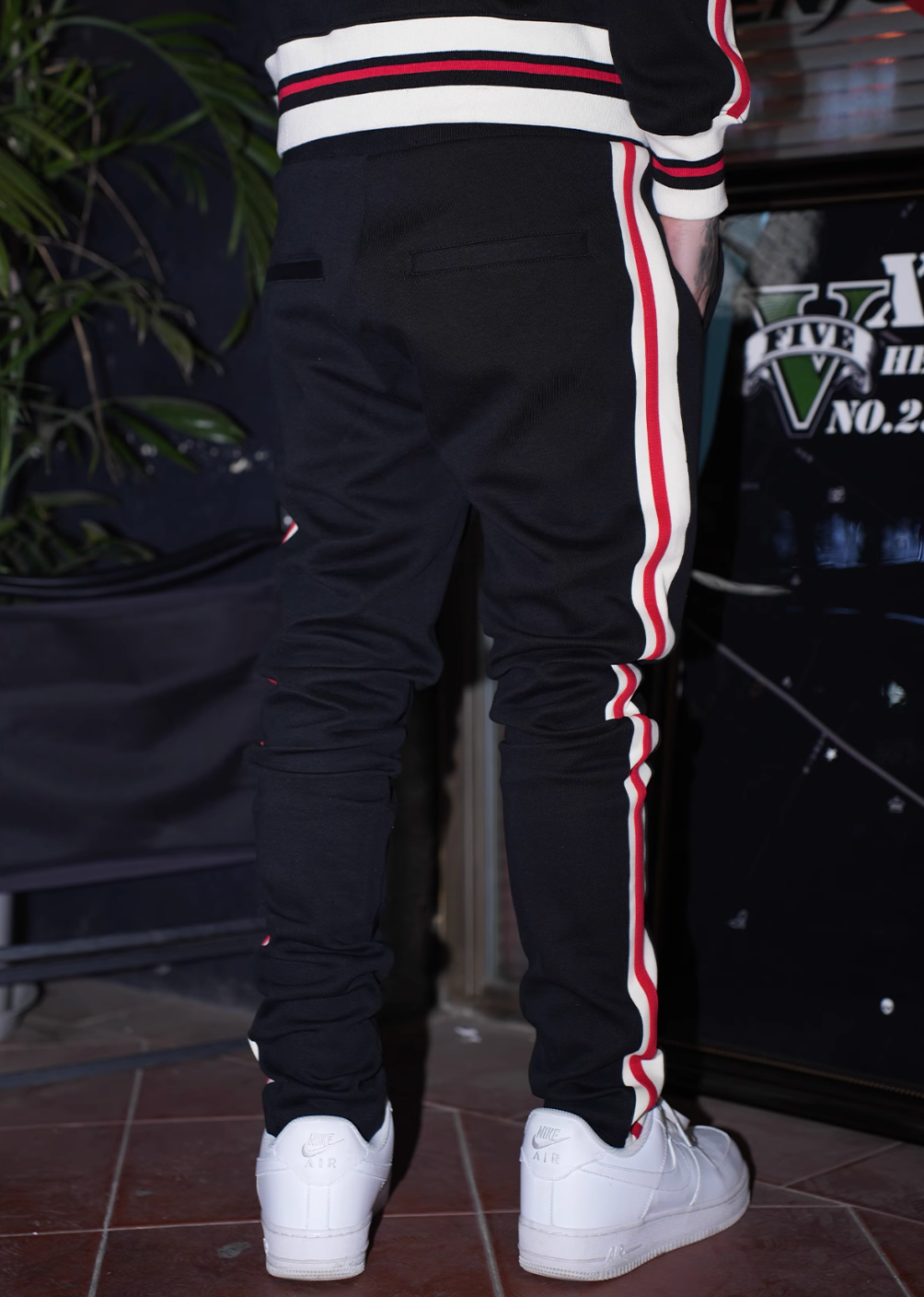 TGFCLUB Snake Design Side Stripe Track Jacket and Track Pants