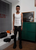 TGFCLUB 223 Print Stretch Waffle Tank Top