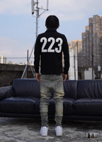 TGFCLUB 223 Patch Embroidered Slim Fit Long Sleeve Polo