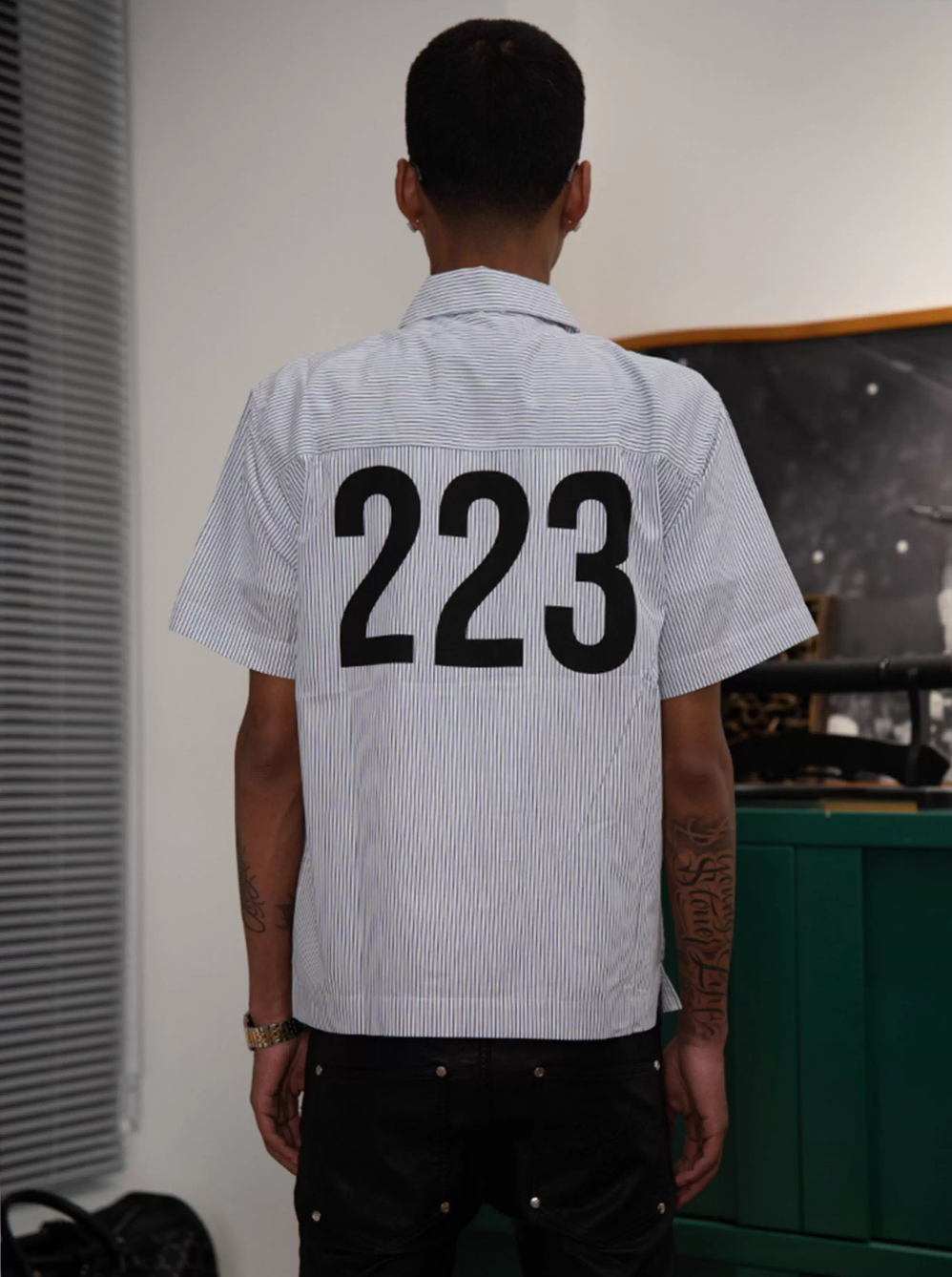 TGFCLUB 223 Print Stripe Short Sleeve Shirt