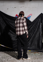 TGFCLUB Plaid Embroidered Rhinestone Long Sleeve Shirt