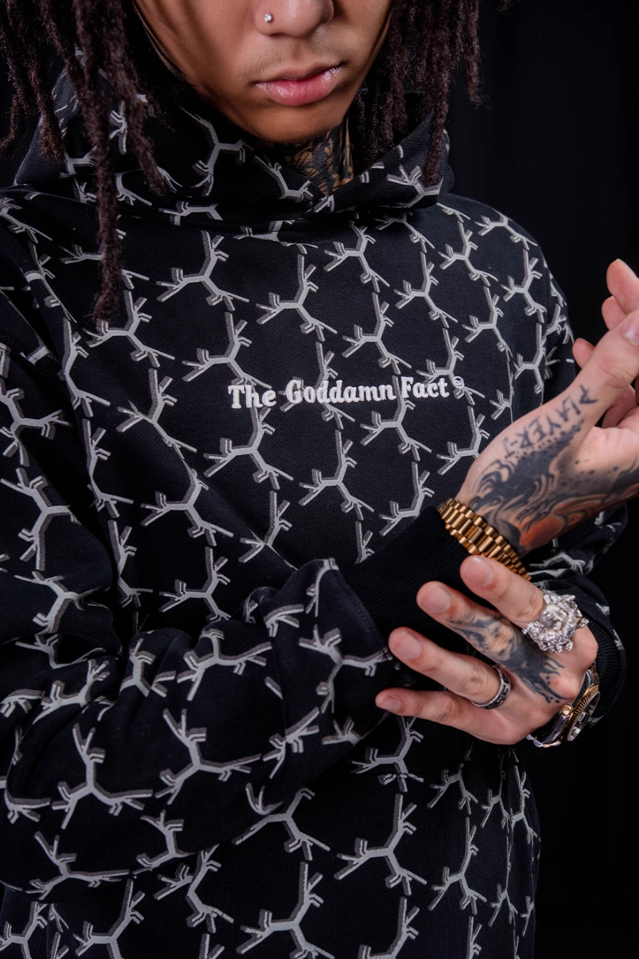TGFCLUB Full Print Embroidered Hoodie