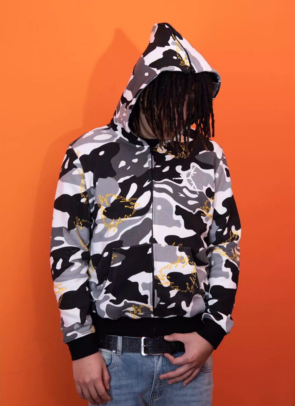 TGFCLUB 223 Embroidered Removable Zip Panel Hoodie