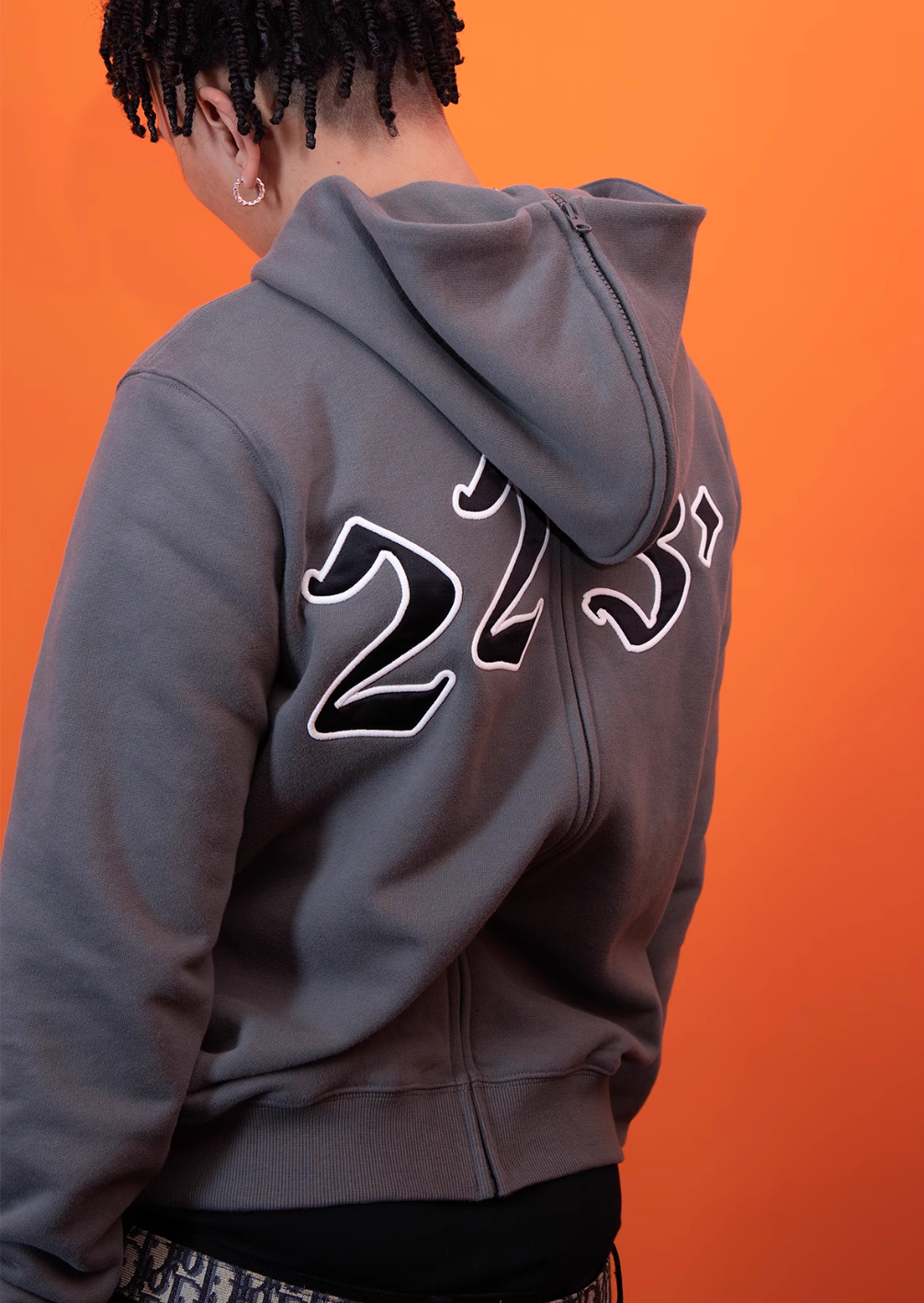 TGFCLUB 223 Embroidered Removable Zip Panel Hoodie