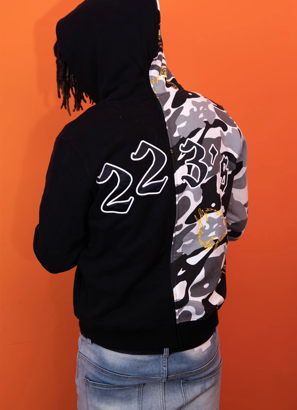 TGFCLUB 223 Embroidered Removable Zip Panel Hoodie
