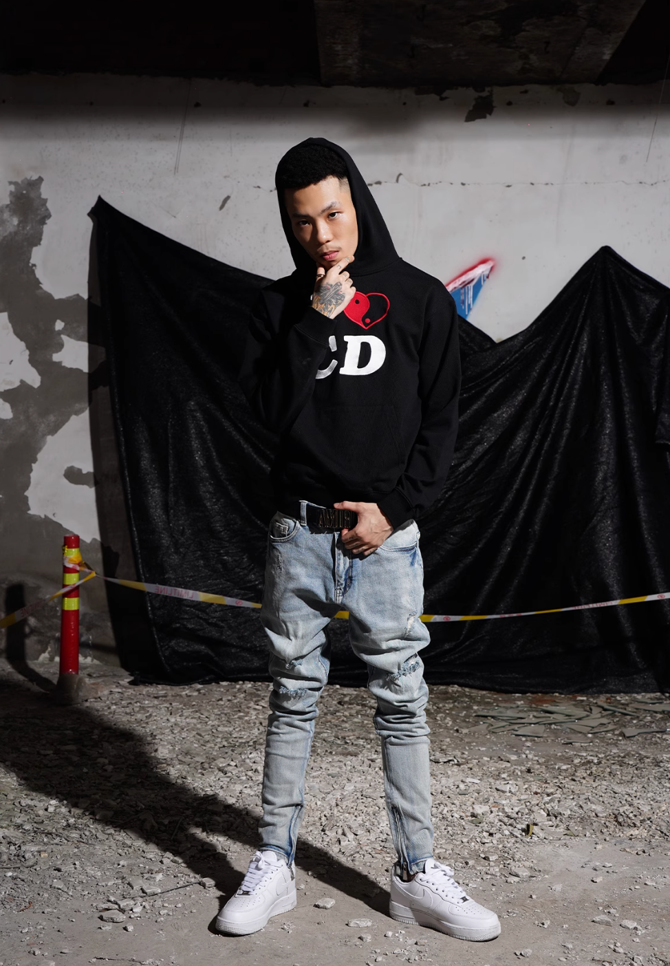 TGFCLUB I LOVE CD Embroidered Hoodie