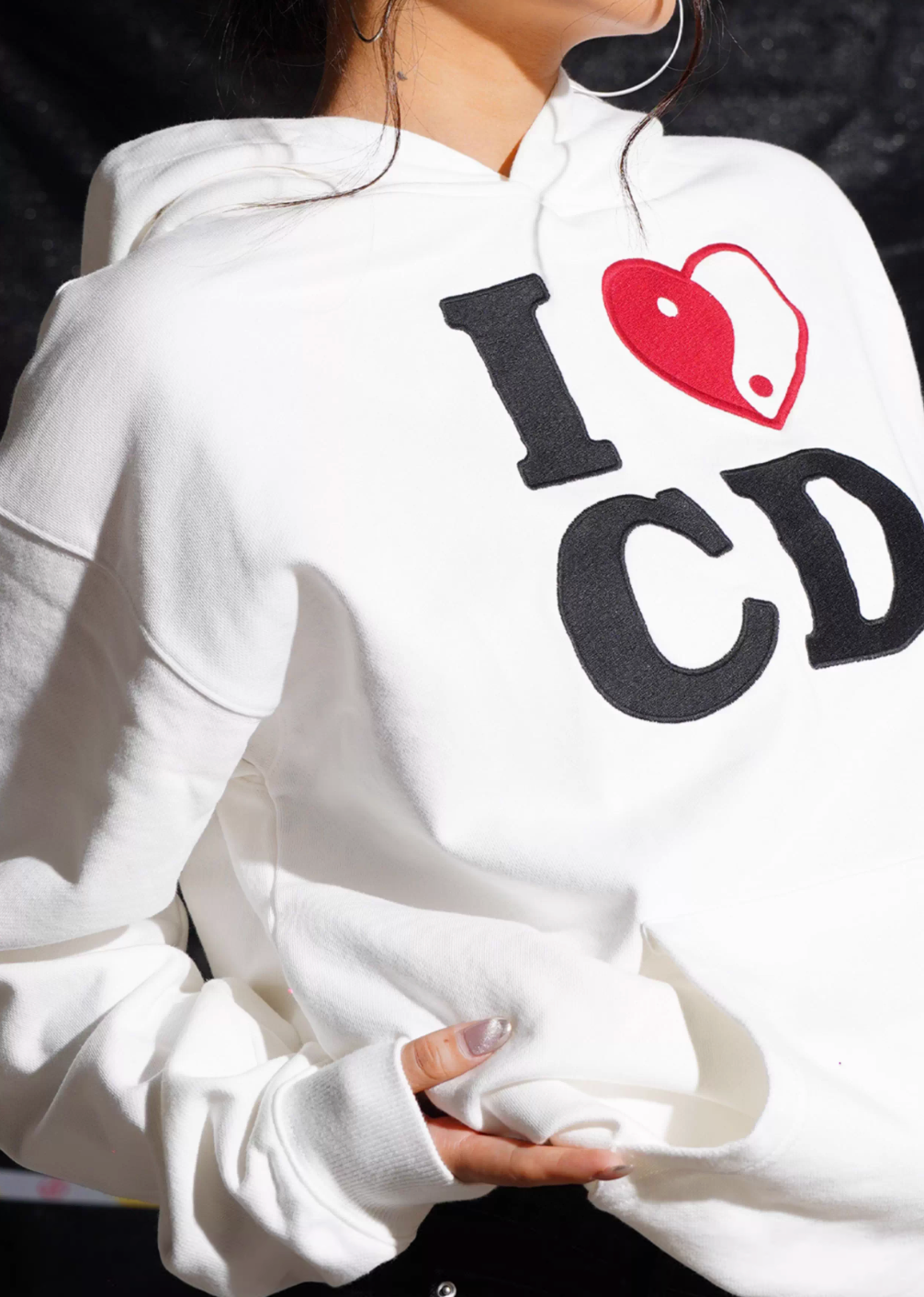 TGFCLUB I LOVE CD Embroidered Hoodie