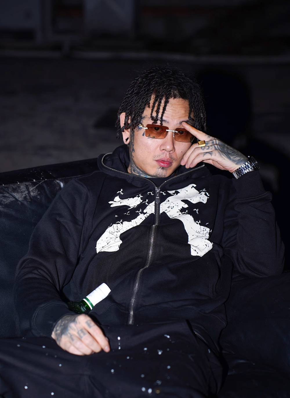 TGFCLUB Full Zip Printed Hoodie