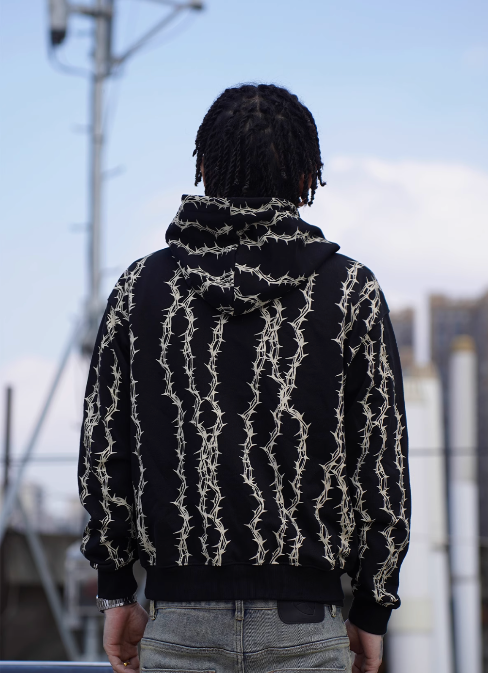 TGFCLUB Thorns Full Print Logo Embroidered Hoodie