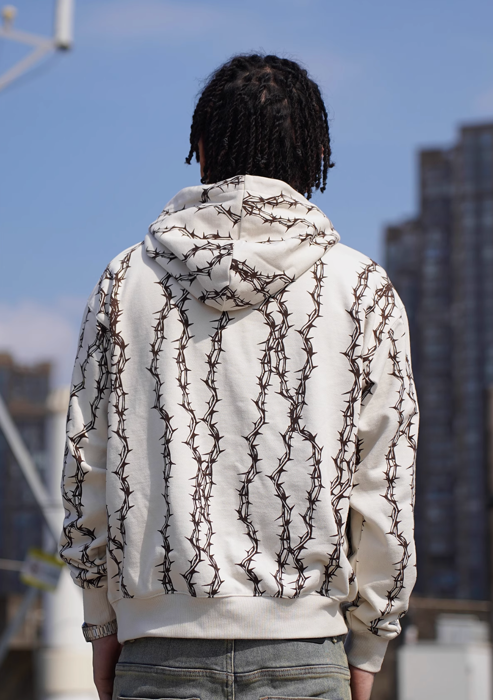 TGFCLUB Thorns Full Print Logo Embroidered Hoodie
