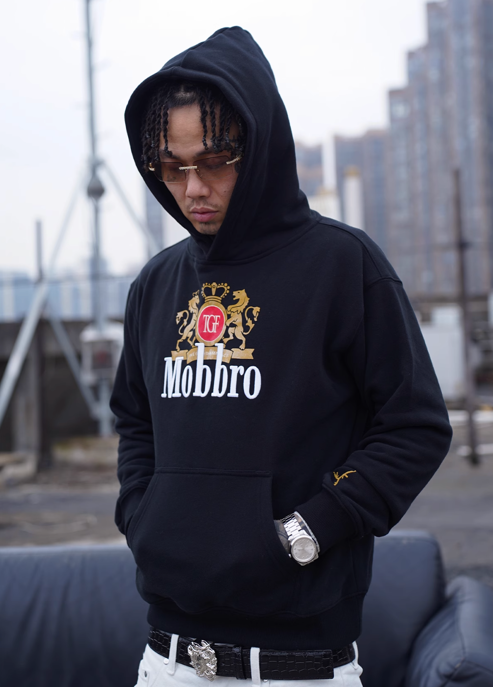 TGFCLUB Mobbro Embroidered Print Hoodie