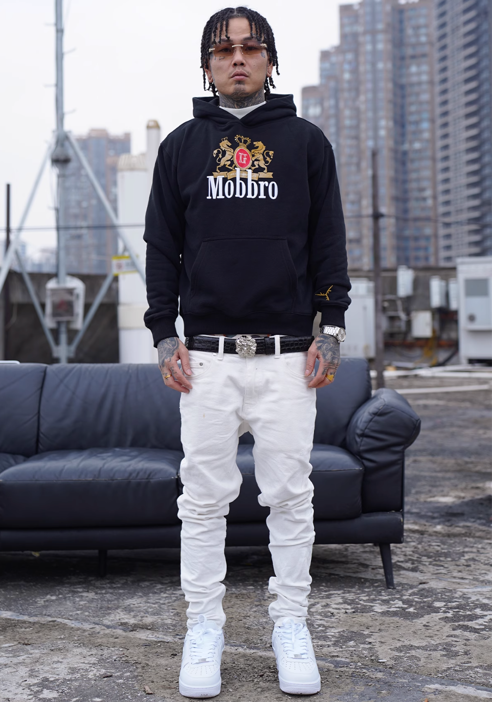 TGFCLUB Mobbro Embroidered Print Hoodie