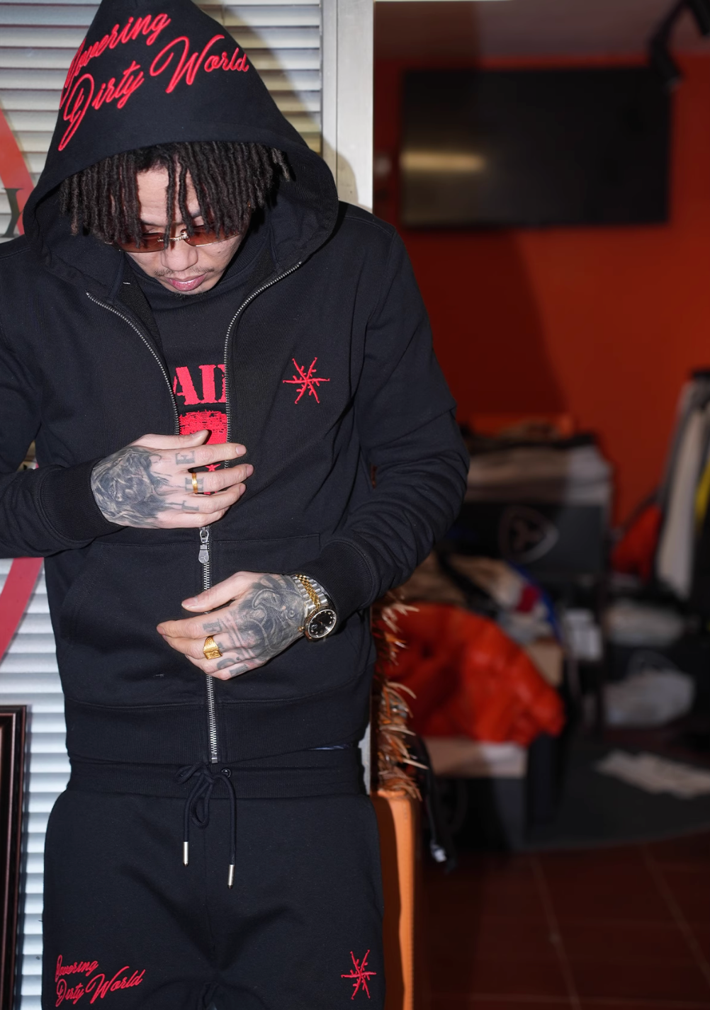 TGFCLUB x SNOWMAKER SAINT Zip Up Hoodie and Sweatpants