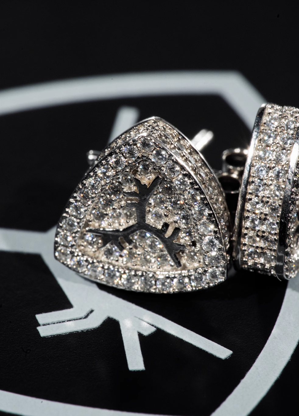 TGFCLUB Logo Moissanite Sterling Silver Earrings