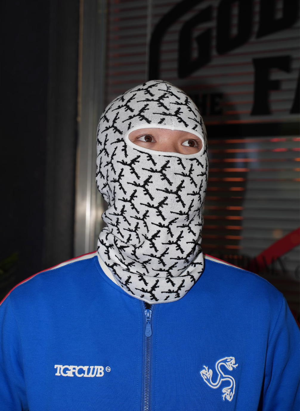 TGFCLUB All Over Logo Knit Face Mask