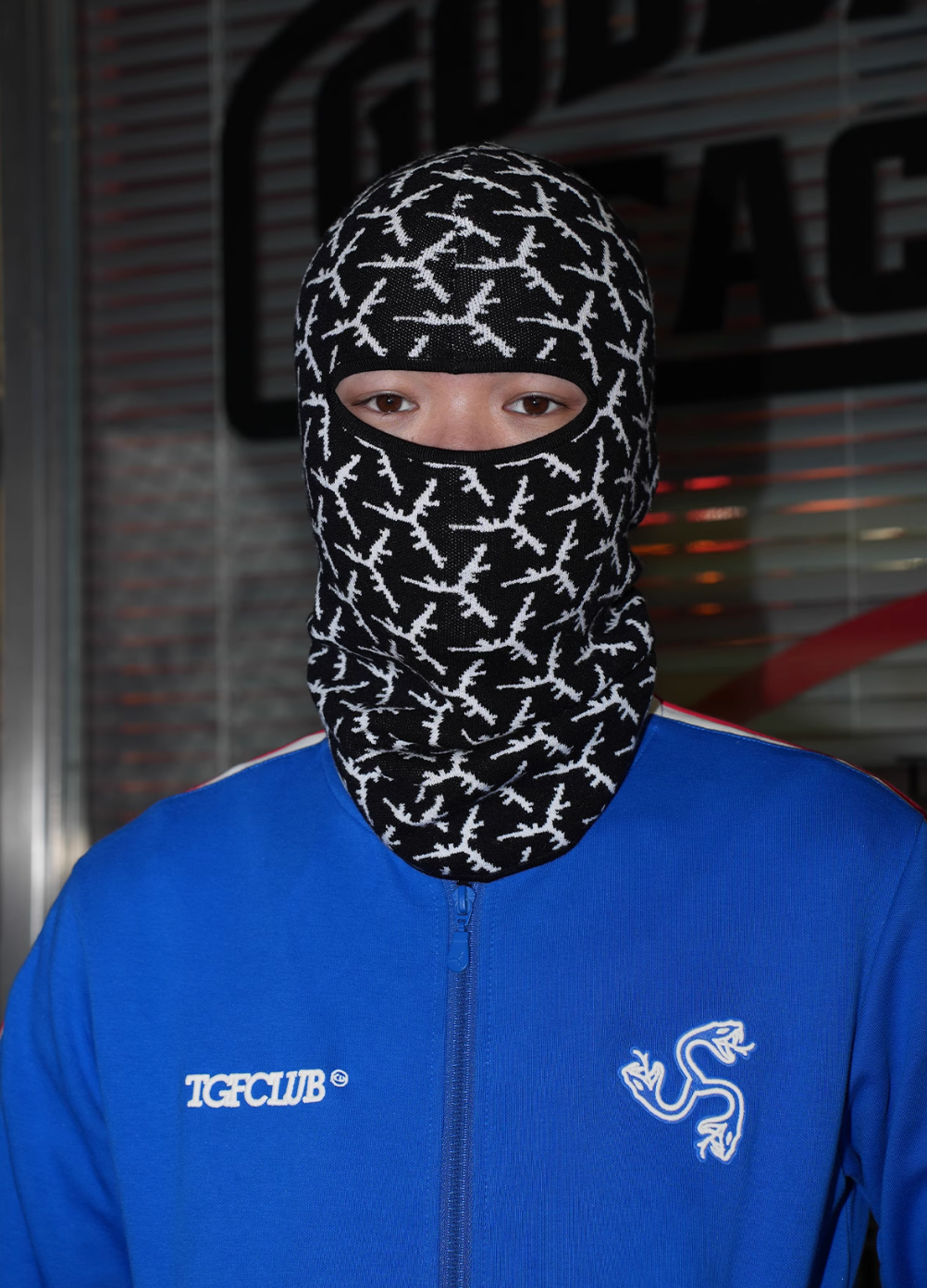 TGFCLUB All Over Logo Knit Face Mask