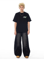 AFGK Flower Embroidered Logo Print Tee
