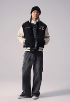 Remedy RMD Pearl Embroidered Leather Varsity Jacket