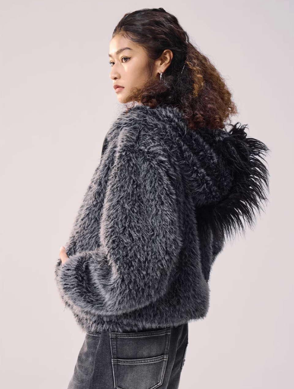 Remedy Faux Fur Mohawk Hooded Jacket