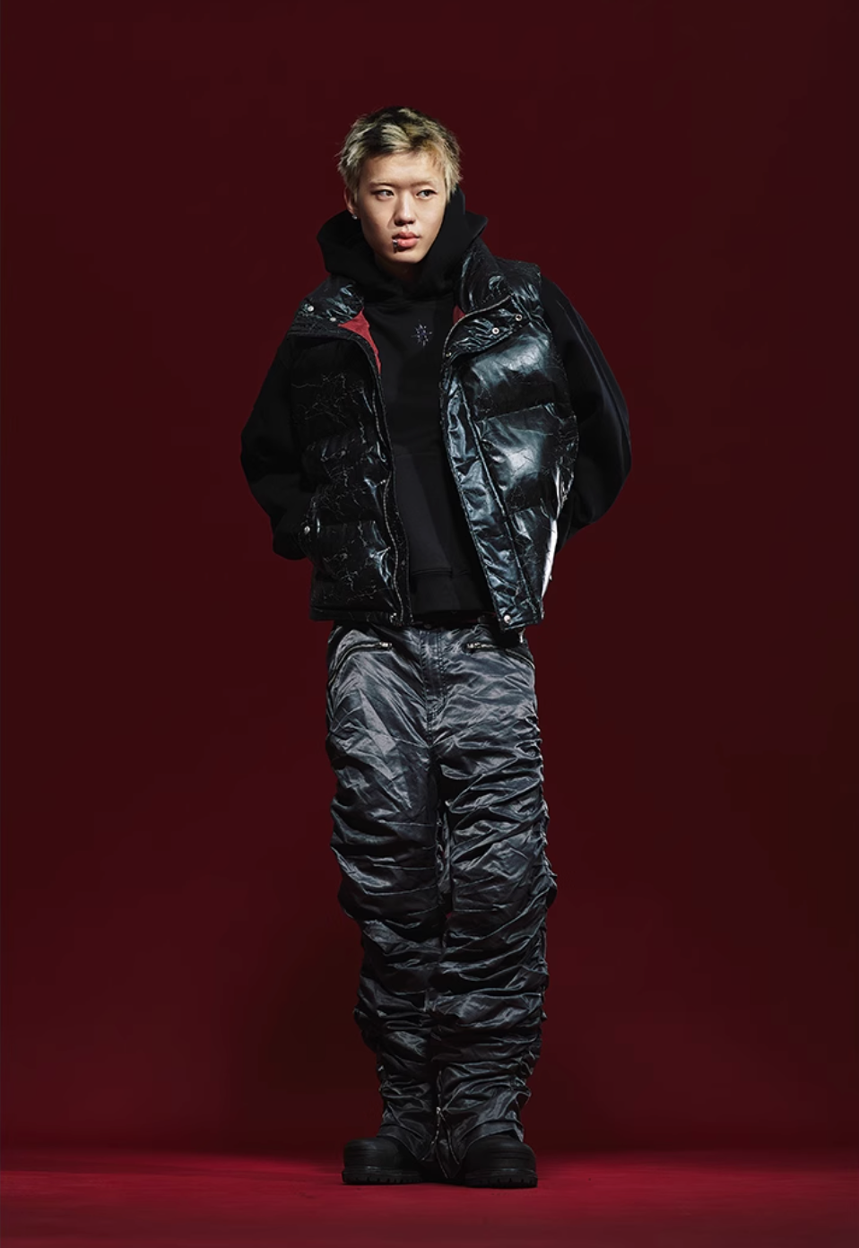 Remedy Cracked Design Puffer Vest