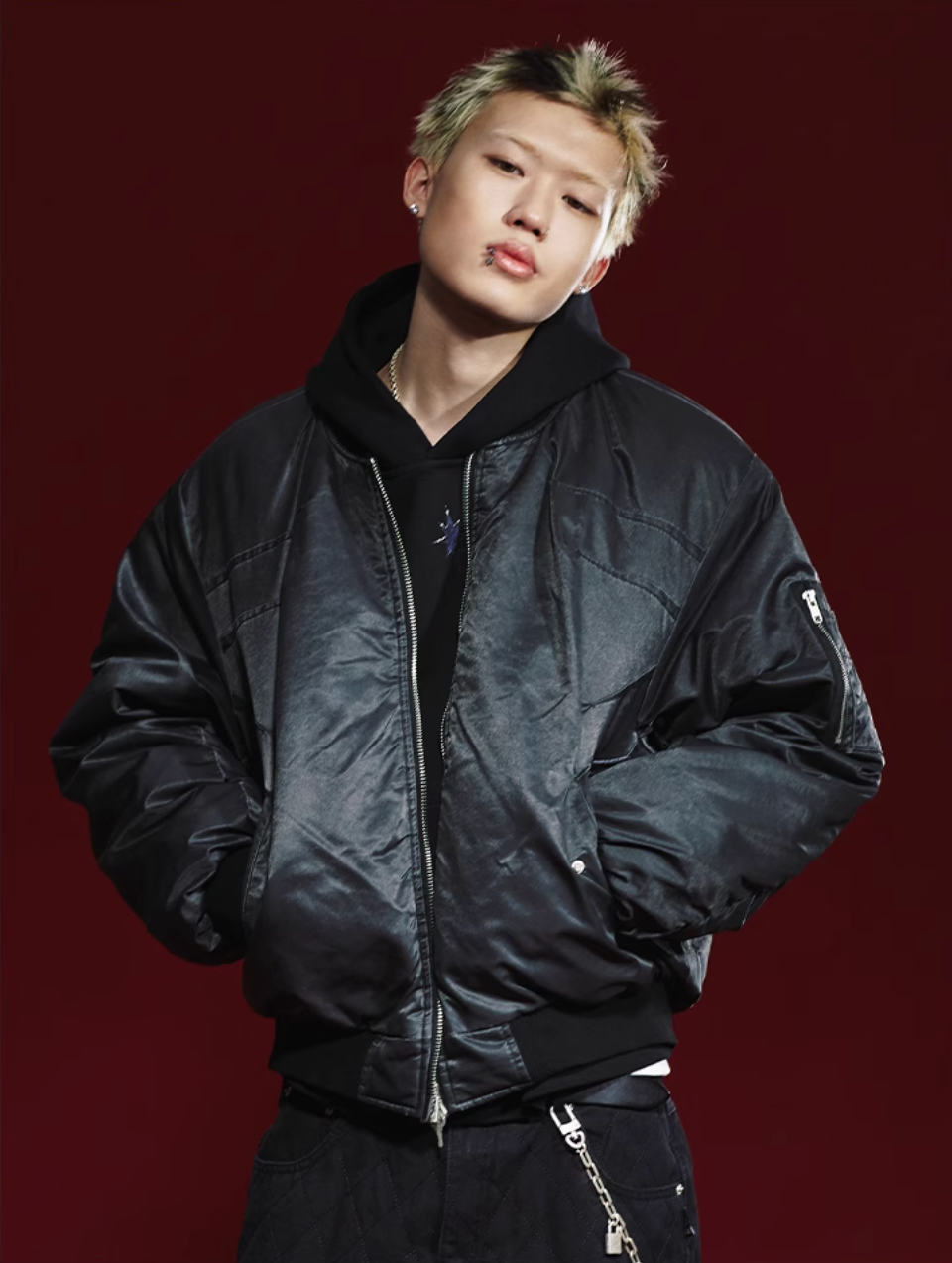 Remedy Pleated Back Design MA-1 Bomber Jacket