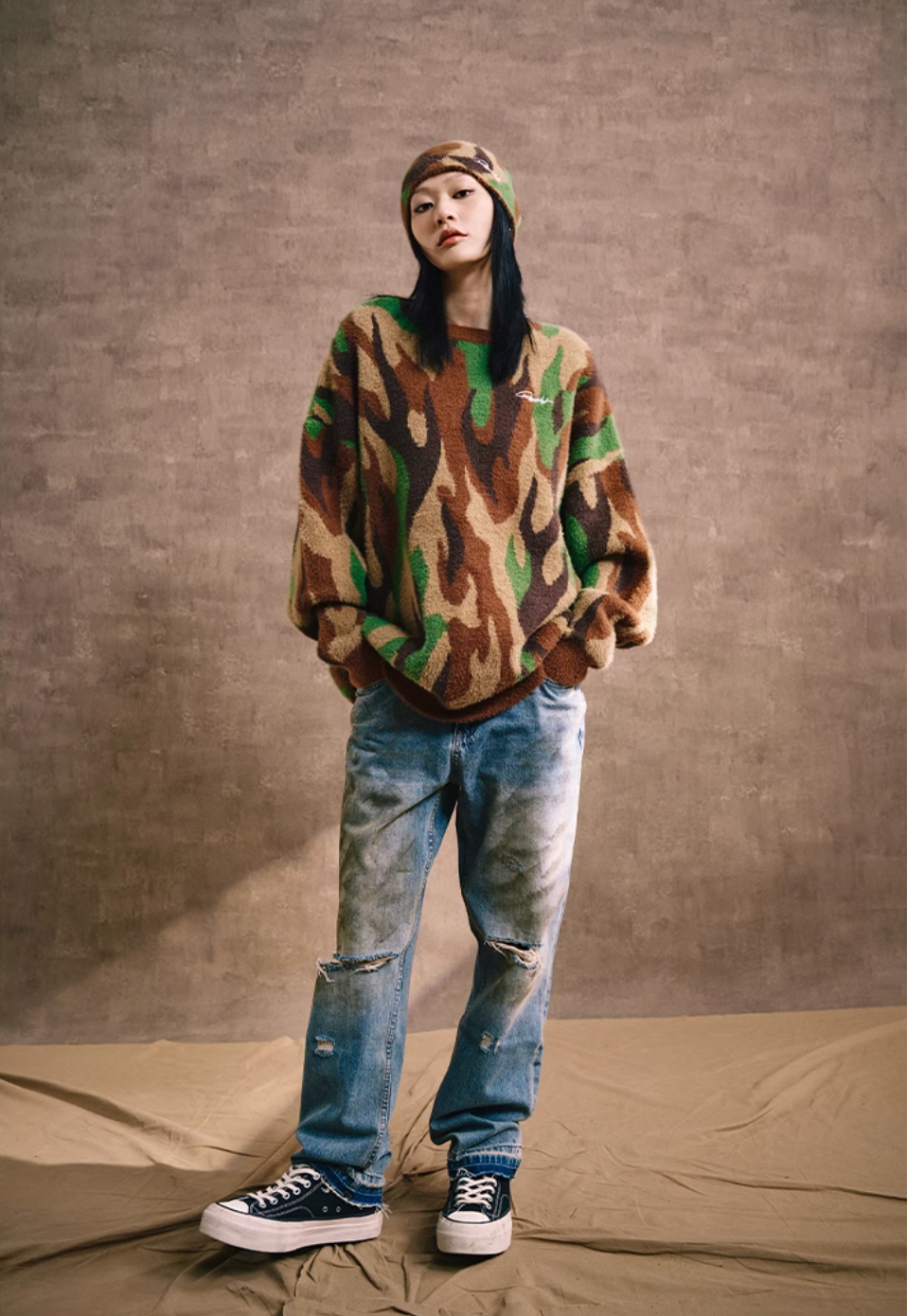 Remedy Flame Camouflage Knit Sweater