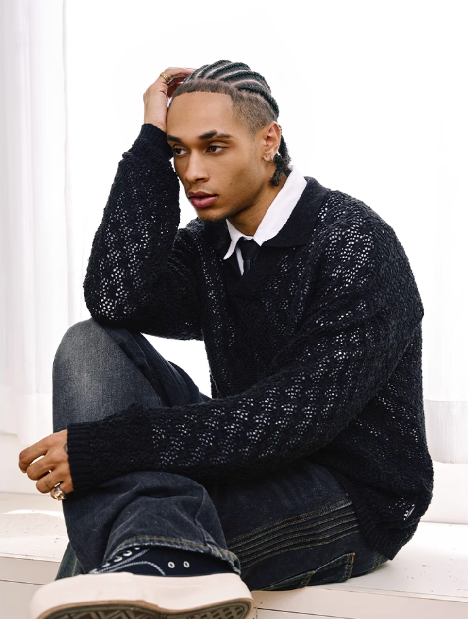 Remedy Mesh Polo Knit Sweater